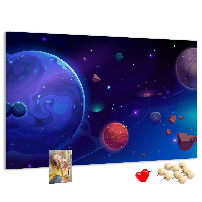 Panou de pluta Peisaj spațial cu planete și asteroizi