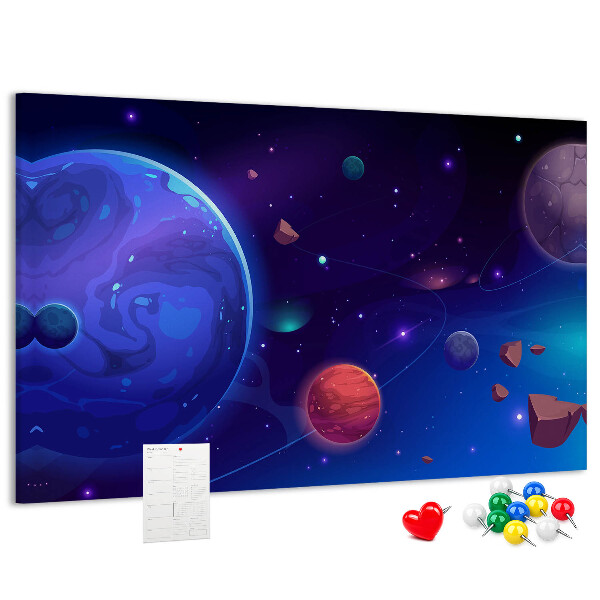 Panou de pluta Peisaj spațial cu planete și asteroizi
