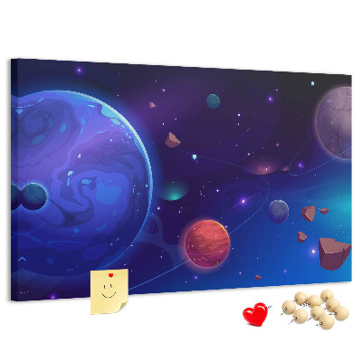 Panou de pluta Peisaj spațial cu planete și asteroizi