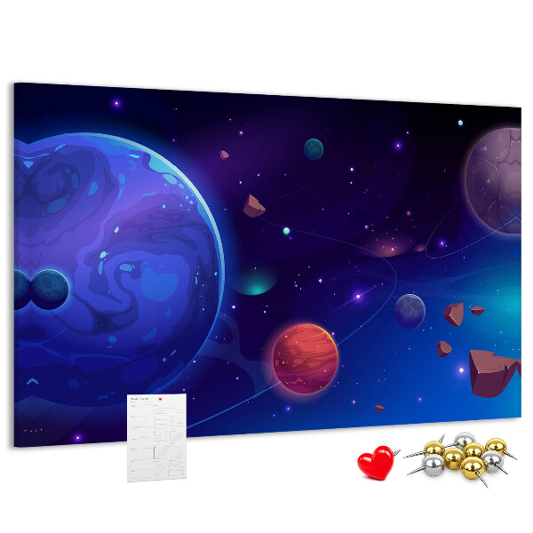 Panou de pluta Peisaj spațial cu planete și asteroizi