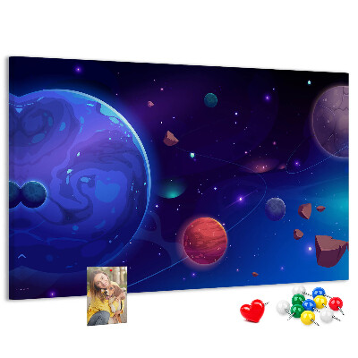 Panou de pluta Peisaj spațial cu planete și asteroizi