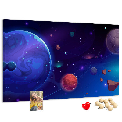 Panou de pluta Peisaj spațial cu planete și asteroizi