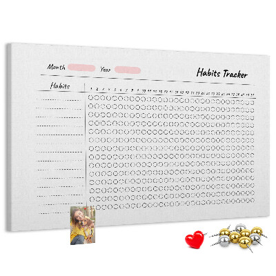 Panou de pluta Urmărirea obiceiurilor simplificată