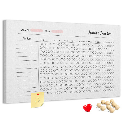 Panou de pluta Urmărirea obiceiurilor simplificată
