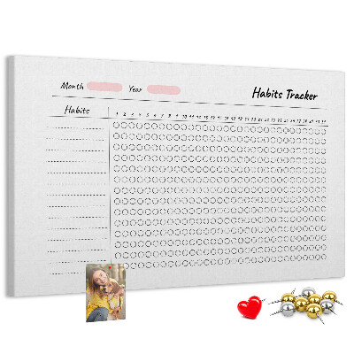 Panou de pluta Urmărirea obiceiurilor simplificată