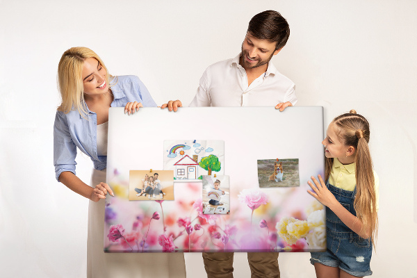 Panou de pluta Model floral în nuanțe pastelate