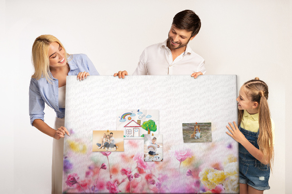 Panou de pluta Model floral în nuanțe pastelate