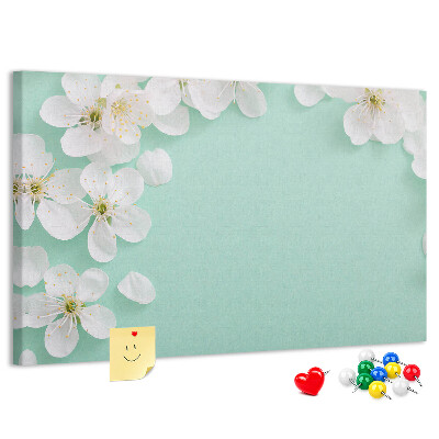 Panou de pluta Motive florale pe un fundal pastel