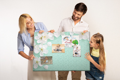 Panou de pluta Motive florale pe un fundal pastel