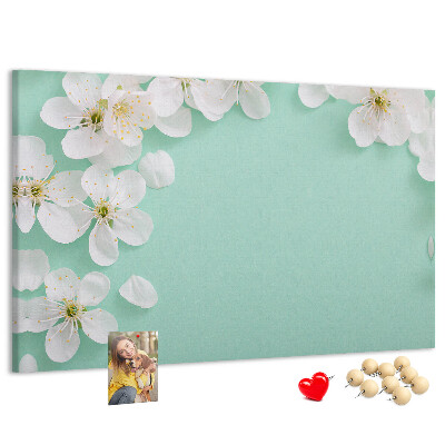 Panou de pluta Motive florale pe un fundal pastel
