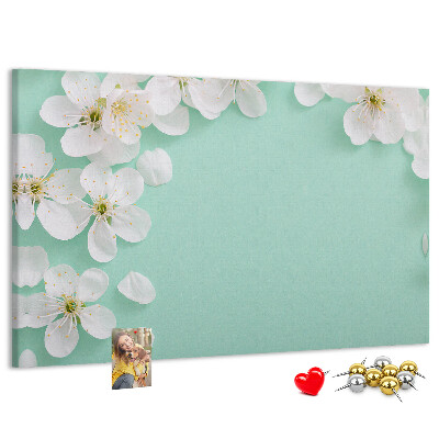 Panou de pluta Motive florale pe un fundal pastel