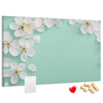 Panou de pluta Motive florale pe un fundal pastel