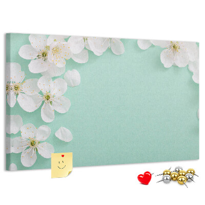 Panou de pluta Motive florale pe un fundal pastel