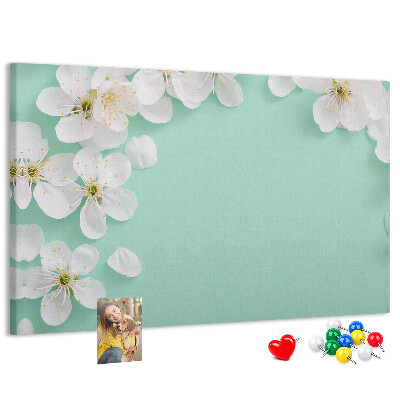 Panou de pluta Motive florale pe un fundal pastel