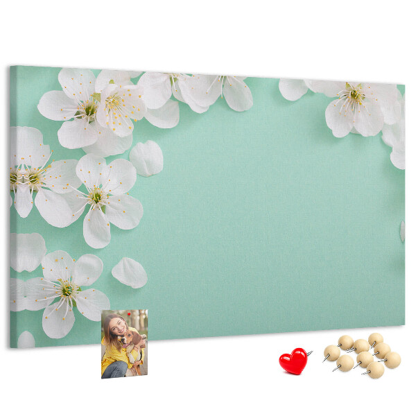 Panou de pluta Motive florale pe un fundal pastel