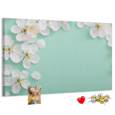Panou de pluta Motive florale pe un fundal pastel