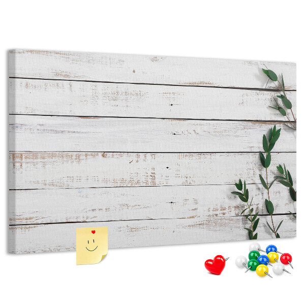 Panou din pluta Lemn rustic cu ramuri verzi
