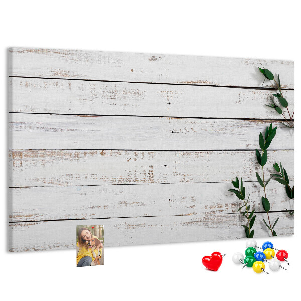 Panou din pluta Lemn rustic cu ramuri verzi