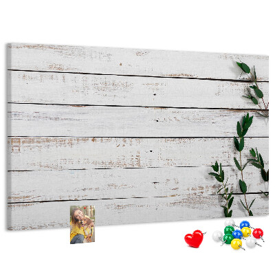 Panou din pluta Lemn rustic cu ramuri verzi
