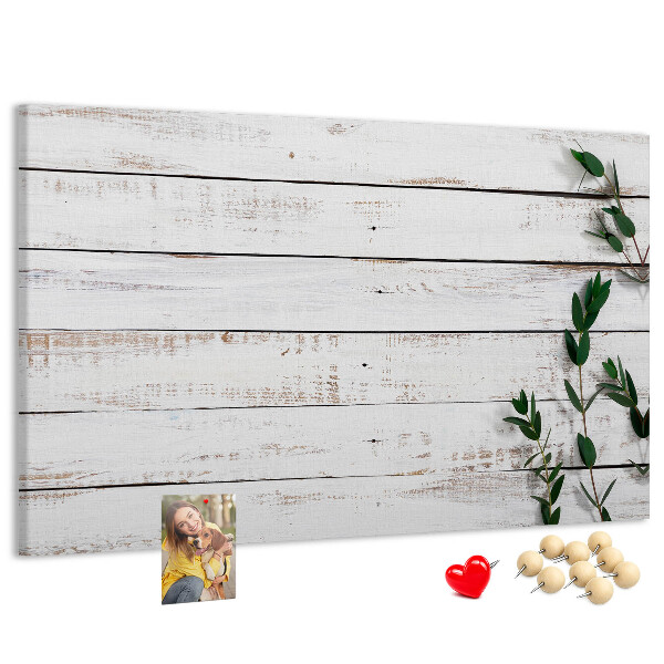 Panou din pluta Lemn rustic cu ramuri verzi