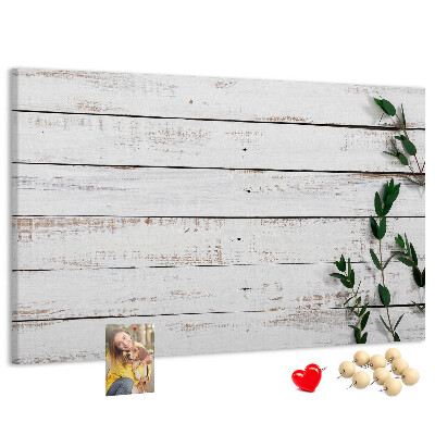 Panou din pluta Lemn rustic cu ramuri verzi