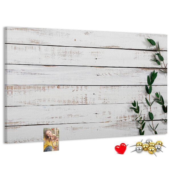 Panou din pluta Lemn rustic cu ramuri verzi
