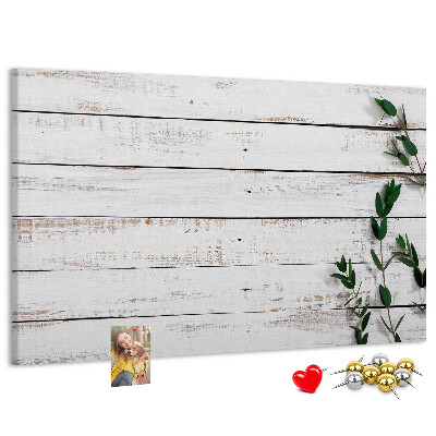 Panou din pluta Lemn rustic cu ramuri verzi
