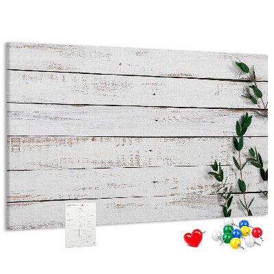 Panou din pluta Lemn rustic cu ramuri verzi