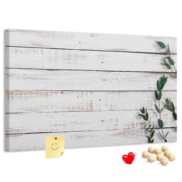Panou din pluta Lemn rustic cu ramuri verzi