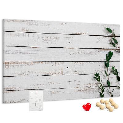 Panou din pluta Lemn rustic cu ramuri verzi
