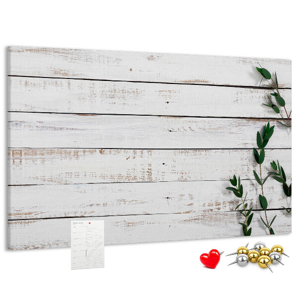 Panou din pluta Lemn rustic cu ramuri verzi
