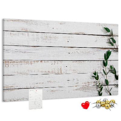 Panou din pluta Lemn rustic cu ramuri verzi