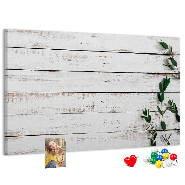 Panou din pluta Lemn rustic cu ramuri verzi