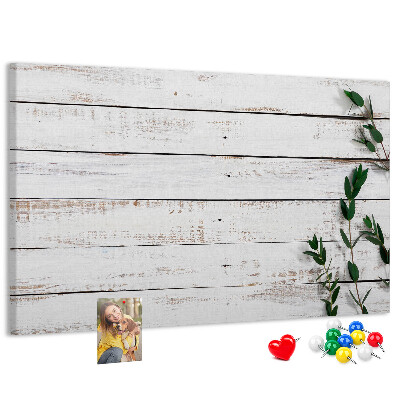 Panou din pluta Lemn rustic cu ramuri verzi