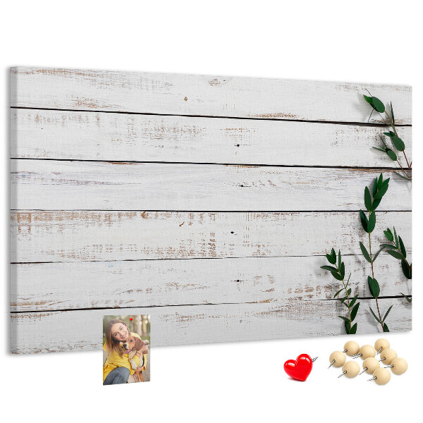 Panou din pluta Lemn rustic cu ramuri verzi