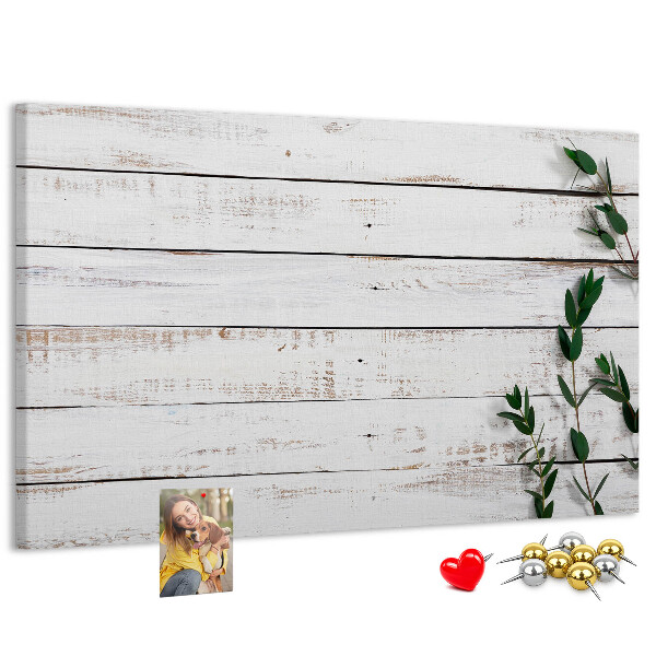 Panou din pluta Lemn rustic cu ramuri verzi