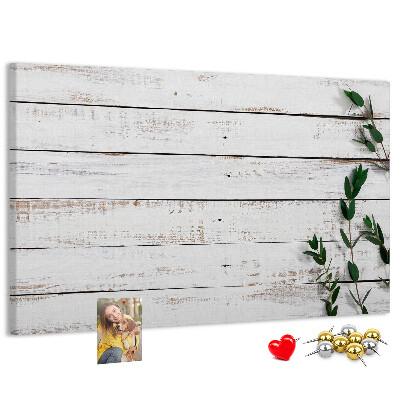 Panou din pluta Lemn rustic cu ramuri verzi