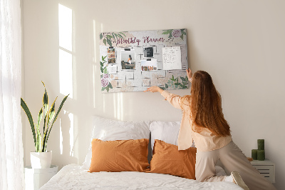 Panou din pluta Calendar lunar cu accente florale