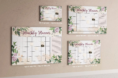 Panou din pluta Calendar lunar cu accente florale