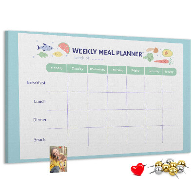 Panou din pluta Planificator de mese pentru fiecare săptămână