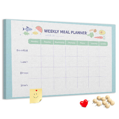 Panou din pluta Planificator de mese pentru fiecare săptămână