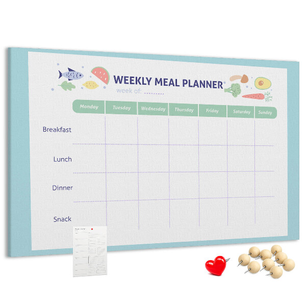 Panou din pluta Planificator de mese pentru fiecare săptămână