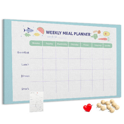 Panou din pluta Planificator de mese pentru fiecare săptămână