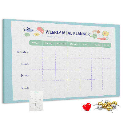 Panou din pluta Planificator de mese pentru fiecare săptămână