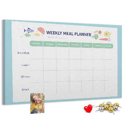 Panou din pluta Planificator de mese pentru fiecare săptămână