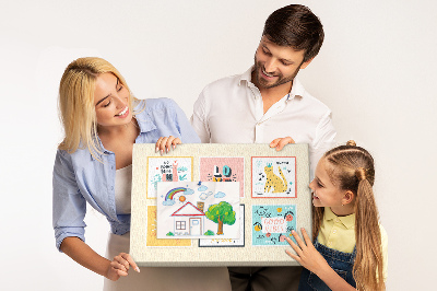 Panou din pluta Grafică colorată cu sloganuri pozitive.