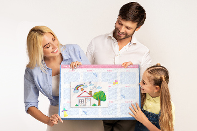 Panou din pluta Planificator anual colorat cu motiv de fructe