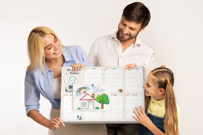 Panou din pluta Planificator săptămânal cu design minimalist