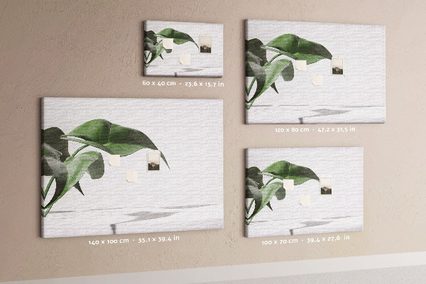 Panou de pluta Frunze delicate pe un fundal minimalist