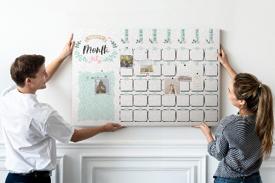 Panou din pluta Calendar lunar cu spațiu pentru notițe